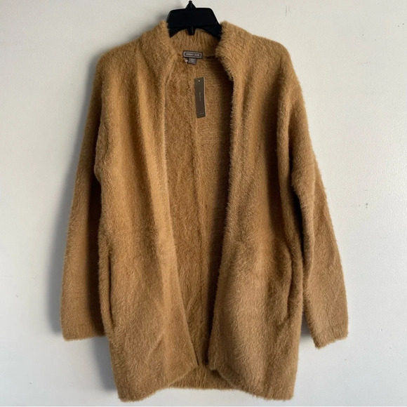 New! J. Crew Point Sur Tan Camel Brown Fuzzy Cardigan Jacket nbnn - Picture 2 of 9